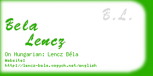 bela lencz business card