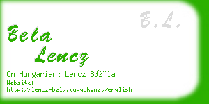 bela lencz business card